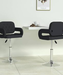 Okretne blagovaonske stolice od umjetne kože 2 kom crne