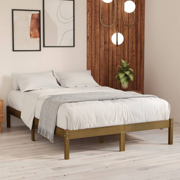 Okvir za krevet od masivne borovine boja meda 140 x 190 cm