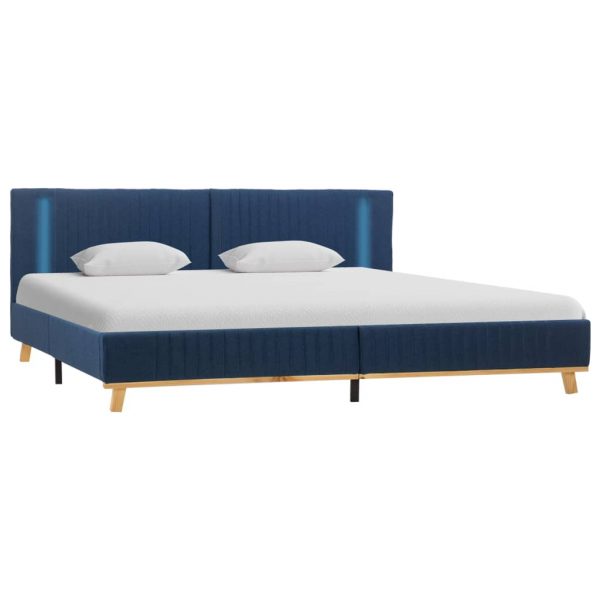 Okvir za krevet od tkanine s LED svjetlom plavi 180 x 200 cm