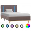 Okvir za krevet od tkanine s LED svjetlom smeđe-sivi 90x200 cm