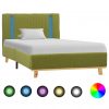 Okvir za krevet od tkanine s LED svjetlom zeleni 100 x 200 cm