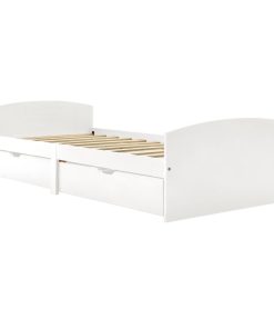 Okvir za krevet s 2 ladice bijeli 90 x 200 cm masivna borovina