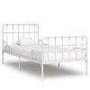 Okvir za krevet s podnicama bijeli metalni 100 x 200 cm