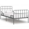 Okvir za krevet s podnicama sivi metalni 100 x 200 cm