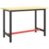 Okvir za radni stol mat crni i mat crveni 110x50x79 cm metalni