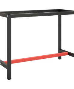 Okvir za radni stol mat crni i mat crveni 110x50x79 cm metalni