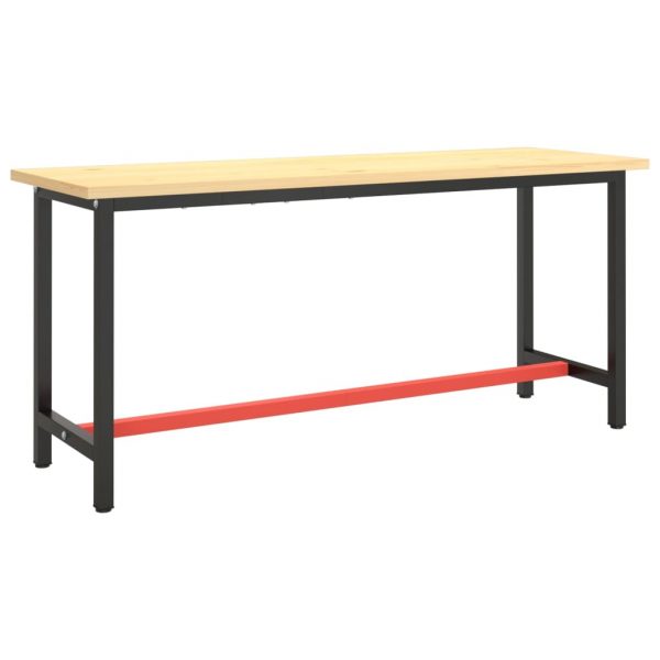 Okvir za radni stol mat crni i mat crveni 170x50x79 cm metalni