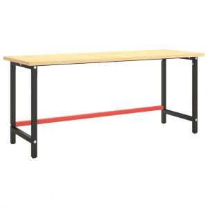 Okvir za radni stol mat crni i mat crveni 180x57x79 cm metalni