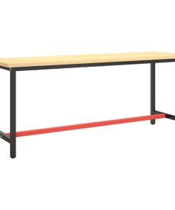 Okvir za radni stol mat crni i mat crveni 190x50x79 cm metalni
