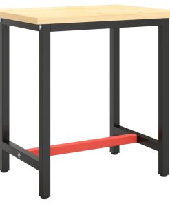 Okvir za radni stol mat crni i mat crveni 70x50x79 cm metalni