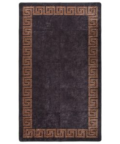 Perivi tepih 190 x 300 cm crno-zlatni protuklizni