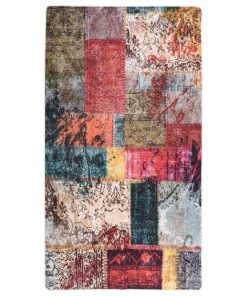 Perivi tepih s patchworkom 190 x 300 cm raznobojni protuklizni