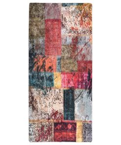 Perivi tepih s patchworkom 80 x 300 cm raznobojni protuklizni