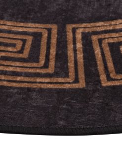 Perivi tepih φ 120 cm crno-zlatni protuklizni