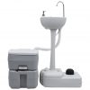 Prijenosni set toaleta i stalka s umivaonikom za kampiranje sivi