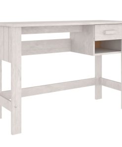 Radni stol bijeli 110 x 40 x 75 cm od masivne borovine