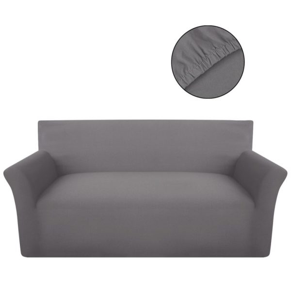 Rastezljiva presvlaka za kauč siva pamučni žersej