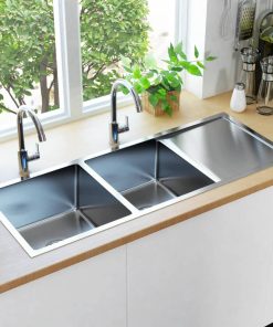 Ručno rađeni kuhinjski sudoper s cjedilom od nehrđajućeg čelika