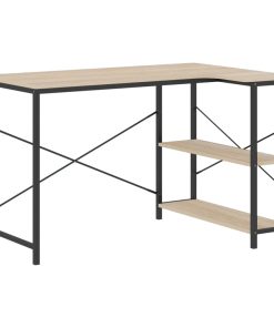 Stol za računalo crni i boja hrasta 110x72x70 cm od iverice
