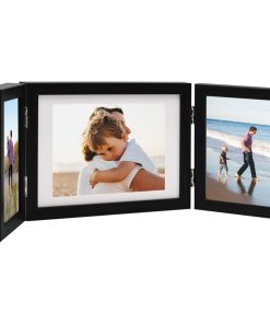 Trodijelni okvir za fotografije crni 22 x 15 cm + 2x (10x15 cm)