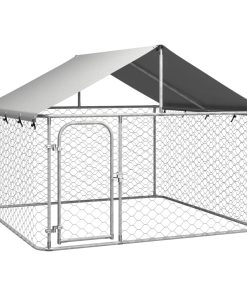 Vanjski kavez za pse s krovom 200 x 200 x 150 cm