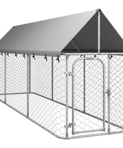 Vanjski kavez za pse s krovom 400 x 100 x 150 cm
