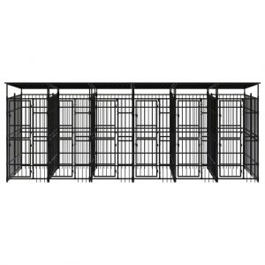 Vanjski kavez za pse s krovom čelični 11