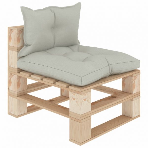 Vrtna središnja sofa od paleta s bež jastucima drvena
