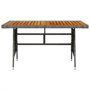 Vrtni stol sivi 130x70x72 cm poliratan i masivno bagremovo drvo