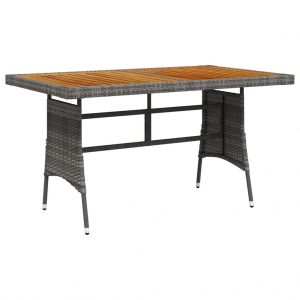 Vrtni stol sivi 130x70x72 cm poliratan i masivno bagremovo drvo