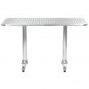 Vrtni stol srebrni 120 x 60 x 70 cm aluminijski