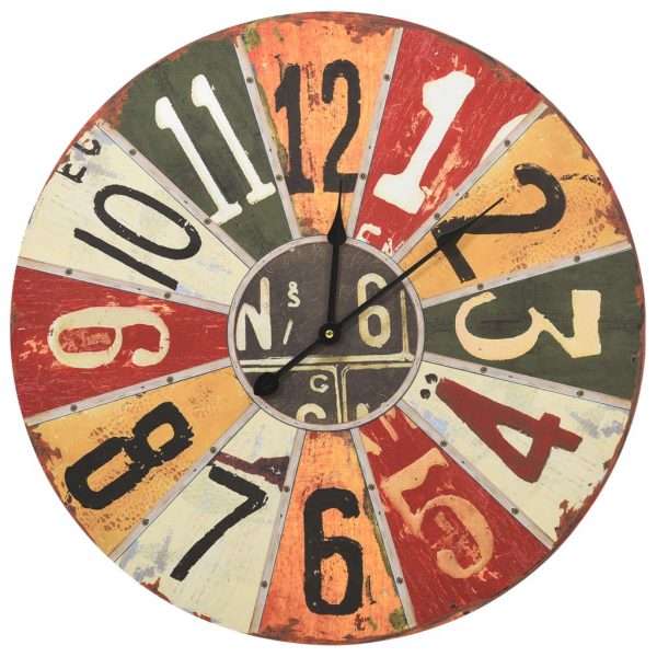325182 Wall Clock Multicolour 60 cm MDF