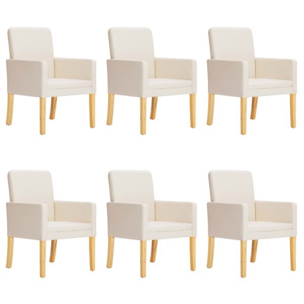 Blagovaonske stolice od umjetne kože 6 kom krem