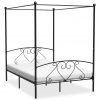 Okvir za krevet s nadstrešnicom crni metalni 160 x 200 cm