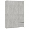 Trokrilni ormar siva boja betona 120 x 50 x 180 cm od iverice