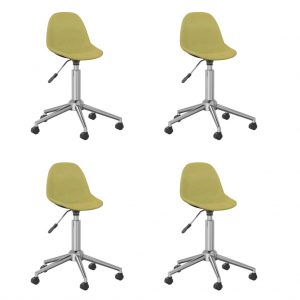 3086057 Swivel Dining Chairs 4 pcs Green Fabric (2x333470)