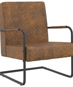 325734 Cantilever Chair Brown Fabric