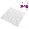 3D zidni paneli 48 kom 50 x 50 cm origami bijeli 12 m²