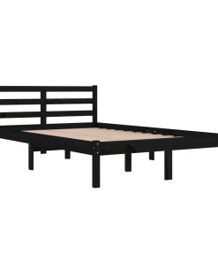 810429 Bed Frame Solid Wood Pine 120x200 cm Black