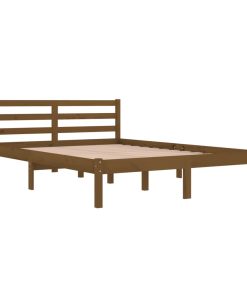 810433 Bed Frame Solid Wood Pine 140x200 cm Honey Brown