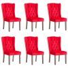 Blagovaonske stolice 6 kom crvene baršunaste