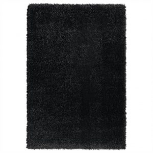 Čupavi tepih s visokim vlaknima crni 160 x 230 cm 50 mm