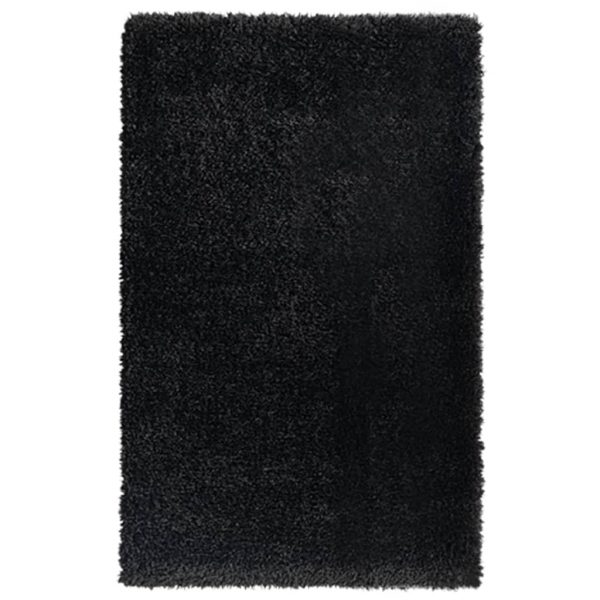 Čupavi tepih s visokim vlaknima crni 200 x 290 cm 50 mm