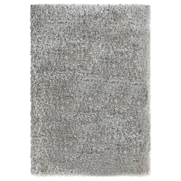 Čupavi tepih s visokim vlaknima sivi 160 x 230 cm 50 mm