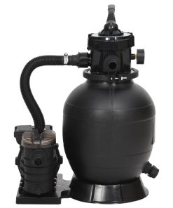 Pješčani filtar za bazen sa 6-smjernim ventilom crni