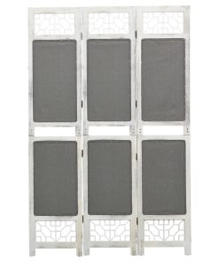 Sobna pregrada s 3 panela siva 105 x 165 cm od tkanine