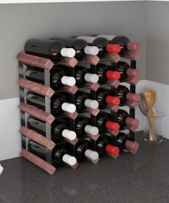 Stalak za vino za 20 boca smeđi od masivne borovine