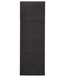 Tepih od prirodnog sisala 66 x 200 cm crni