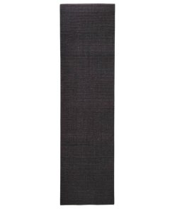 Tepih od prirodnog sisala 66 x 250 cm crni