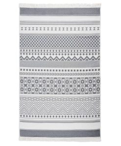 Tepih sivo-bijeli 120 x 180 cm pamučni